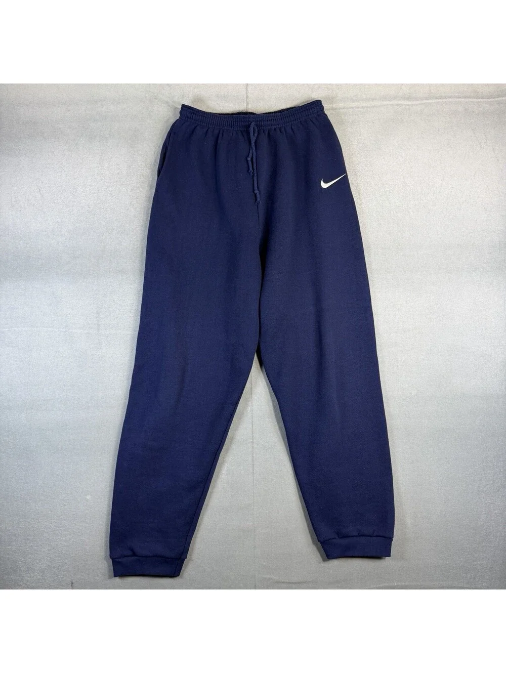 Vintage 90s Nike Sweatpants Youth Boys Large(14) Navy Blue Fleece Made In USA